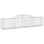 Išlenkti gabiono krepšiai vidaXL 300x30x6080cm  sidabriniai