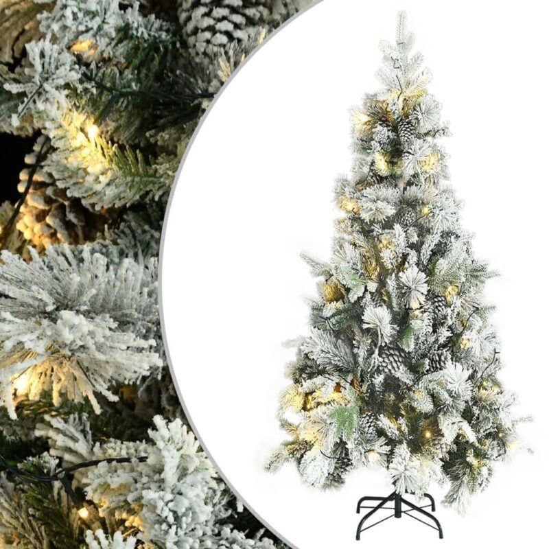 Kalėdinė eglutė su sniegu/LED/kankorėžiais, 225cm - Image 2