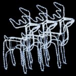 Kalėdinės dekoracijos elniai 3vnt šalti balti 76x42x87cm