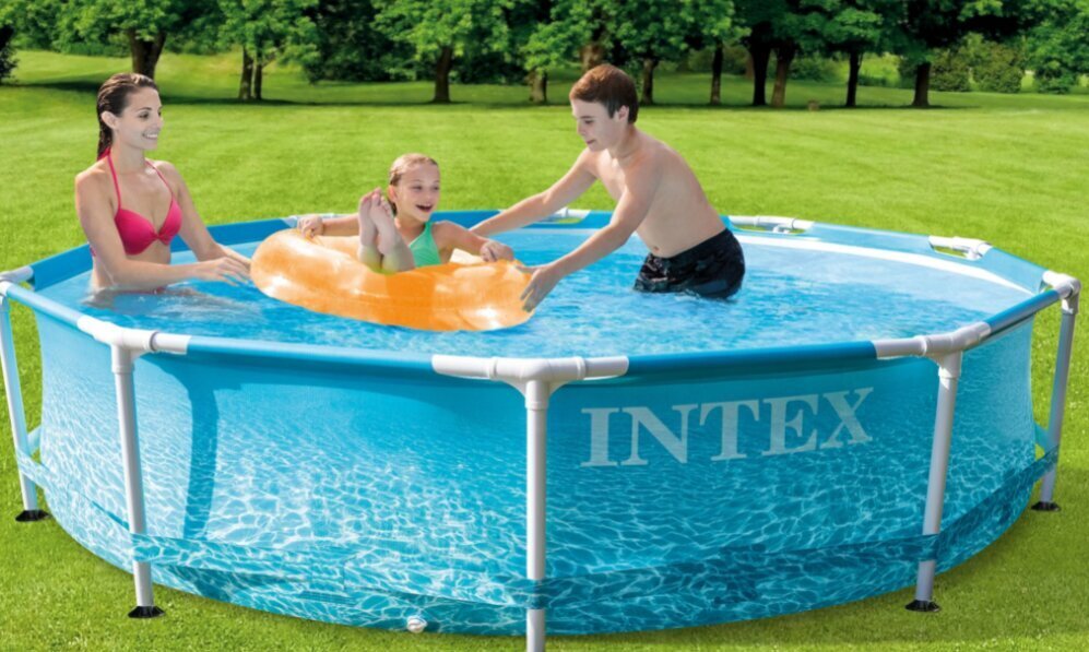 karkasinisbaseinasintex305x76sufiltrupompapigiaureference belsilt Karkasinis baseinas Intex 305×76 su filtru ir termometru