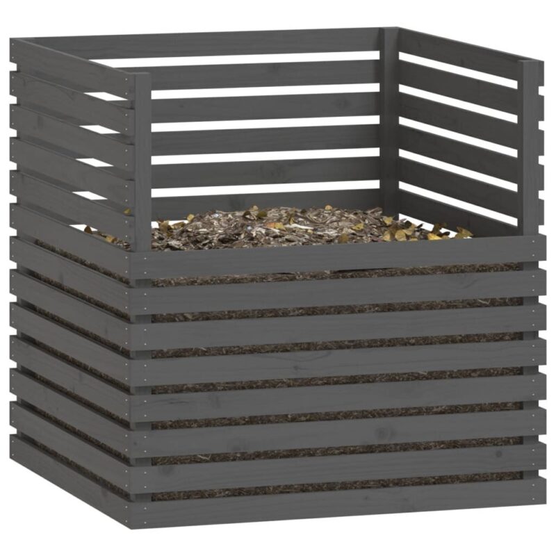 Komposto dėžė, 100x100x102 cm, pilka, Pilka - Image 3