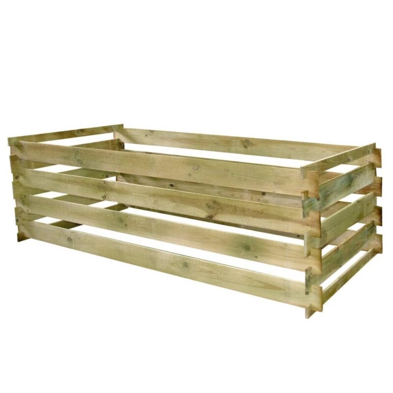 Komposto dėžė iš lentų, impregnuota pušies mediena, 160x80x58cm - Image 2