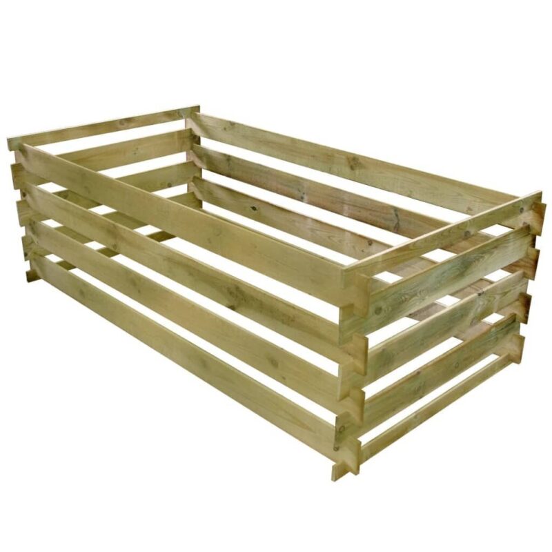 Komposto dėžė iš lentų, impregnuota pušies mediena, 160x80x58cm - Image 4