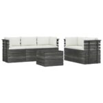 Lauko baldų komplektas iš palečių 6 dalių pilkas  Belsilt