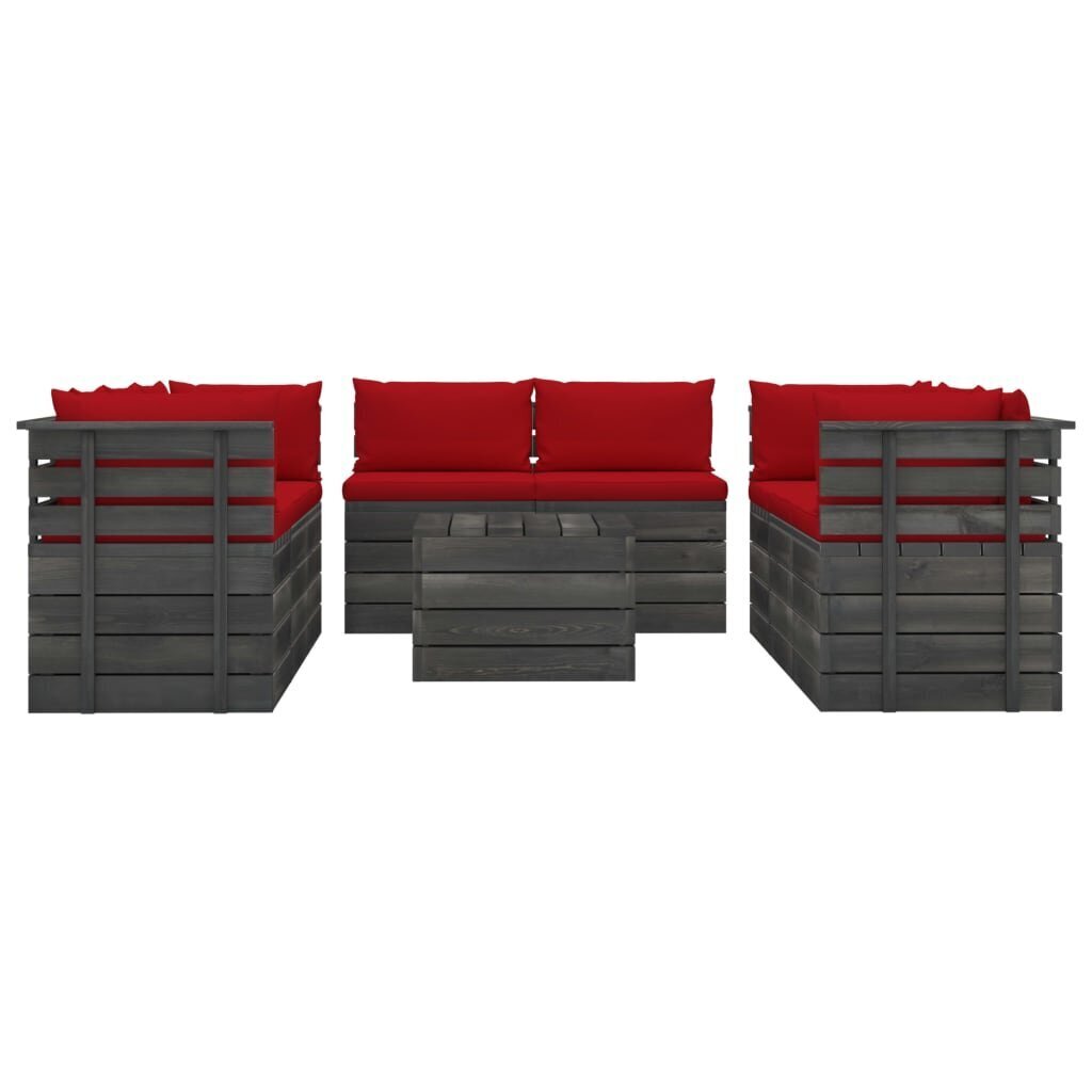 laukobaldukomplektasispaleciusupagalvelemispricereference belsilt 9 dalių lauko baldų komplektas iš palečių su pagalvėlėmis