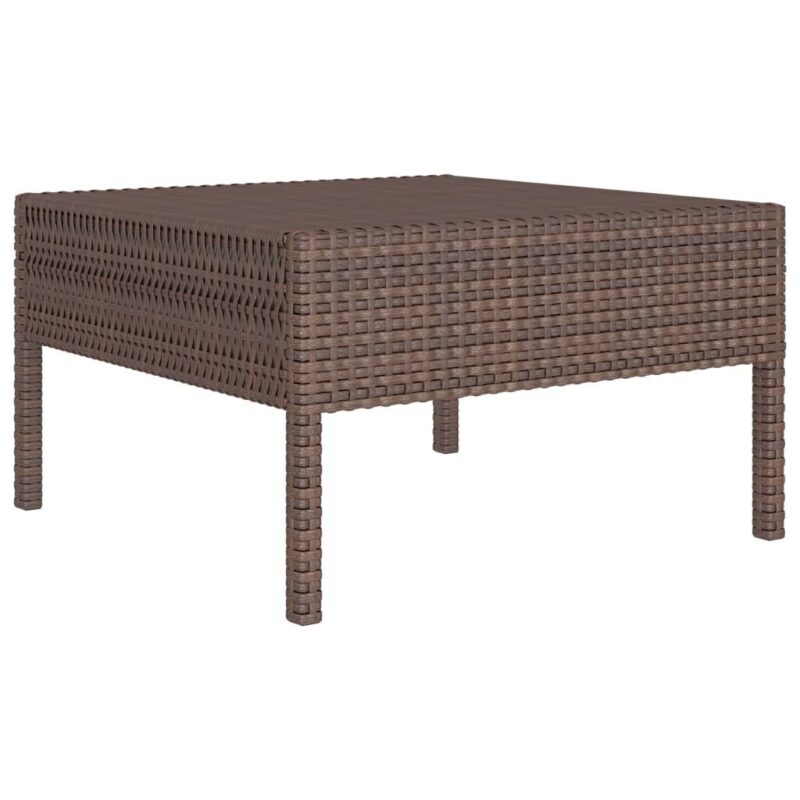 Lauko baldų komplektas su pagalvėlėmis, 10 dalių, rudas - Image 4