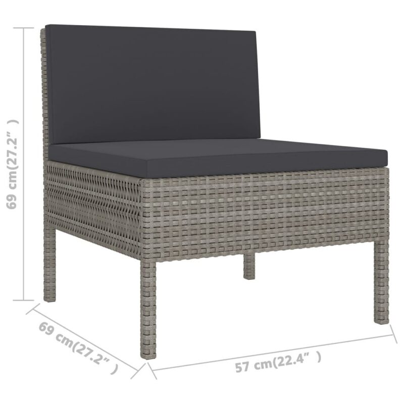 Lauko baldų komplektas vidaXL, pilkas - Image 4