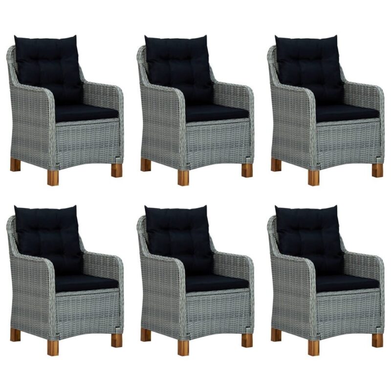 Lauko komplektas su pagalvėmis, 7 dalių, pilkas - Image 2