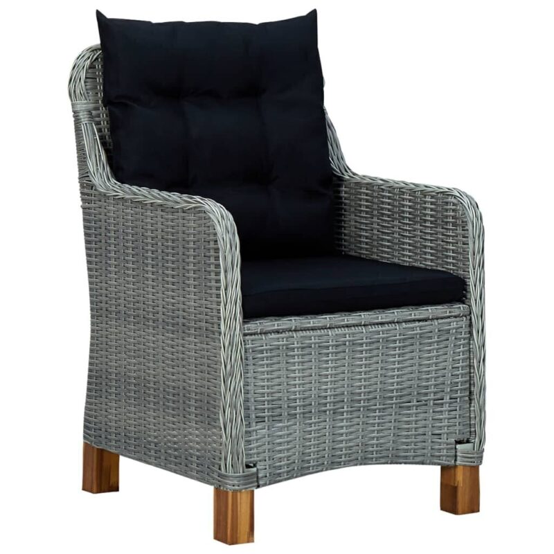 Lauko komplektas su pagalvėmis, 7 dalių, pilkas - Image 3