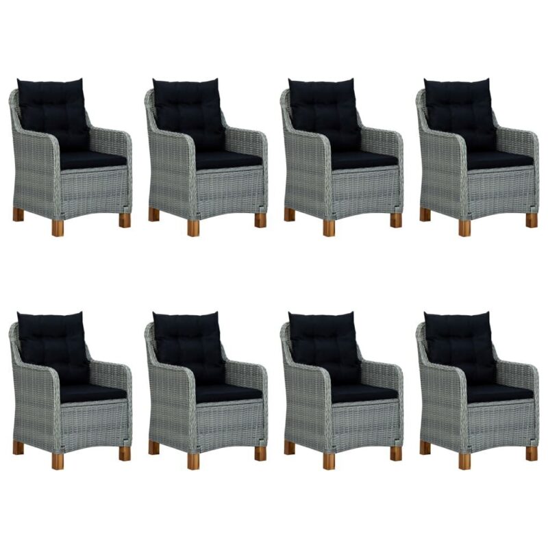 Lauko komplektas su pagalvėmis, 9 dalių, pilkas - Image 3