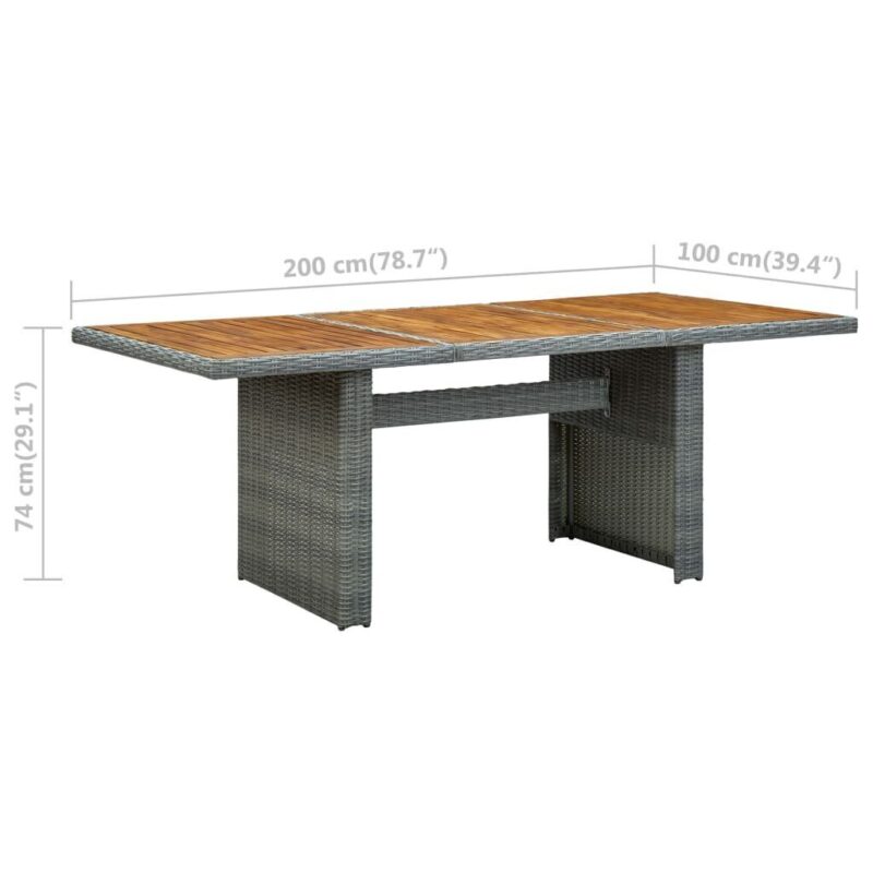 Lauko komplektas su pagalvėmis, 9 dalių, pilkas - Image 2