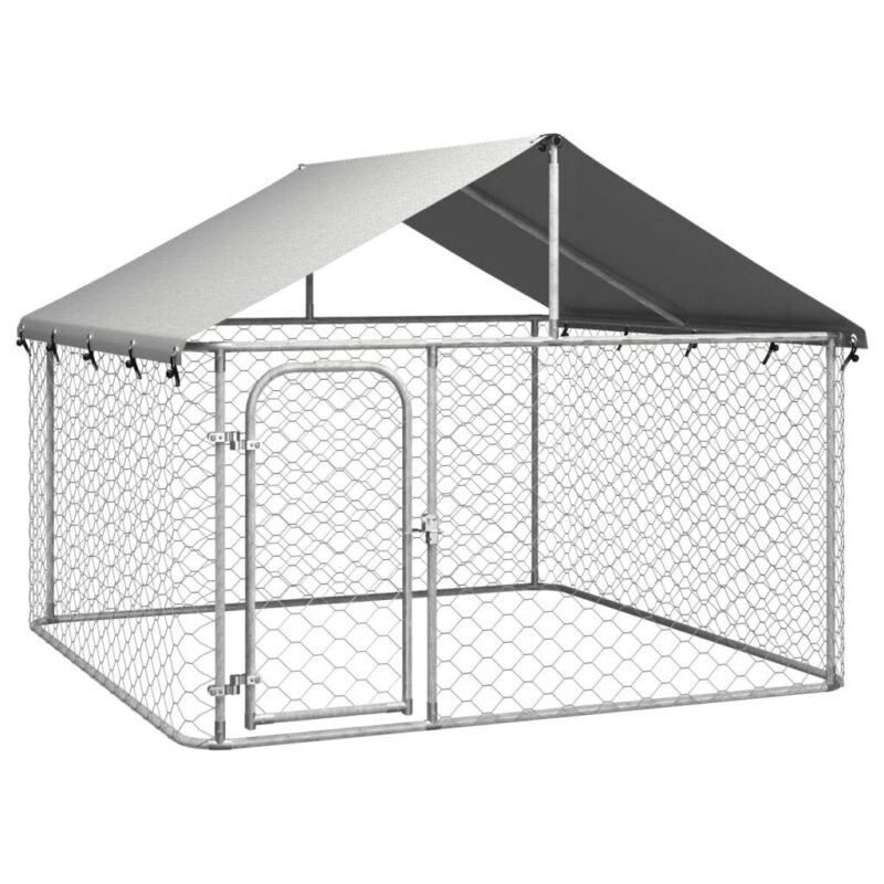 Lauko voljeras šunims su stogu, 200x200x150cm - Image 4