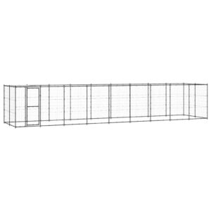 Lauko voljeras šunims su stogu 21,78 m² – patvarus ir saugus