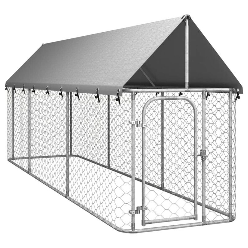 Lauko voljeras šunims su stogu, 400x100x150 cm - Image 2