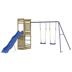 Lauko žaidimų aikštelės komplektas medinis vaikams 3 8 m