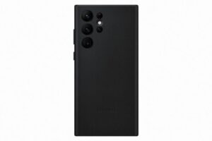 Leather Cover for Samsung Galaxy S22 Ultra, Juodas