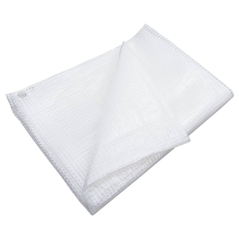 Leno tentas 6x10m baltos spalvos 140gm²  patvarus tentas