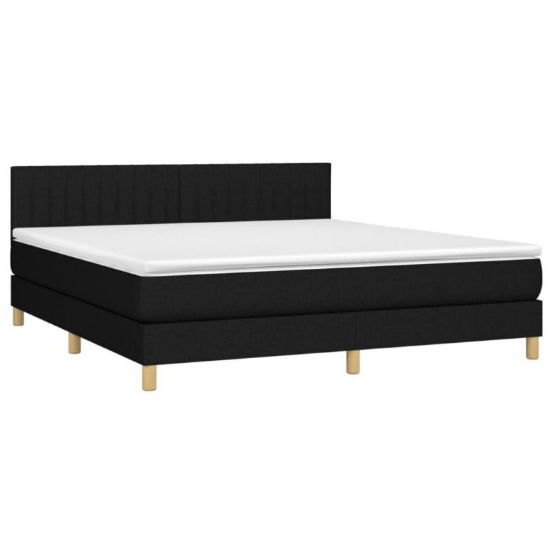 vidaXL lova su spyruoklėmis ir čiužiniu 160×200 cm juoda