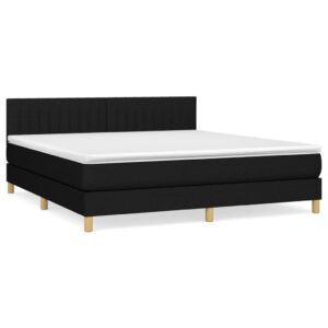 vidaXL lova su spyruoklėmis ir čiužiniu 160×200 cm juoda