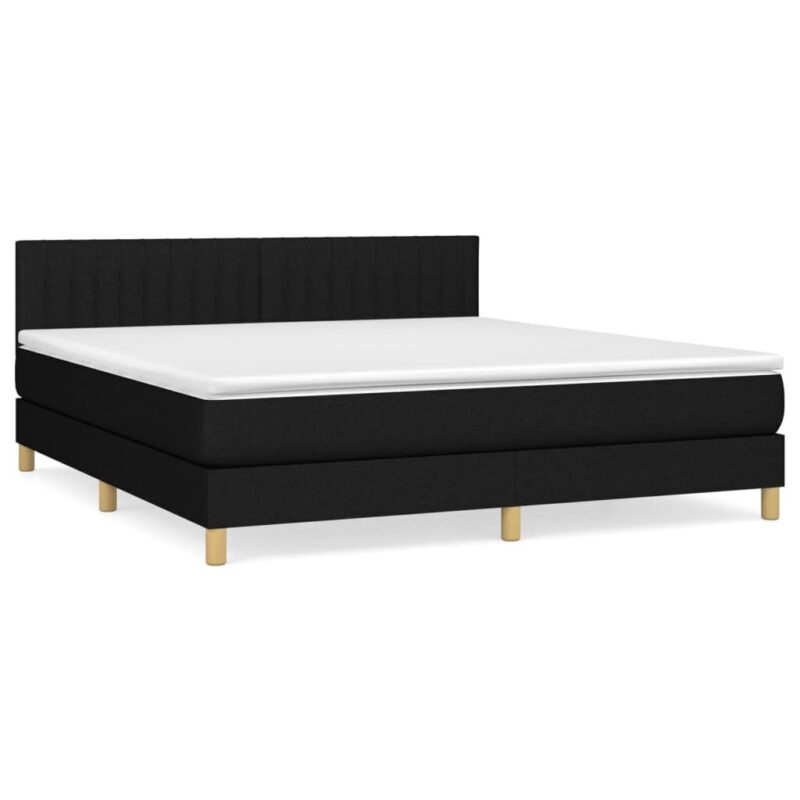 vidaXL lova su spyruoklėmis ir čiužiniu 160×200 cm juoda