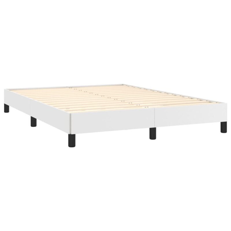 Lova su spyruoklėmis ir čiužiniu vidaXL 140×190 cm balta