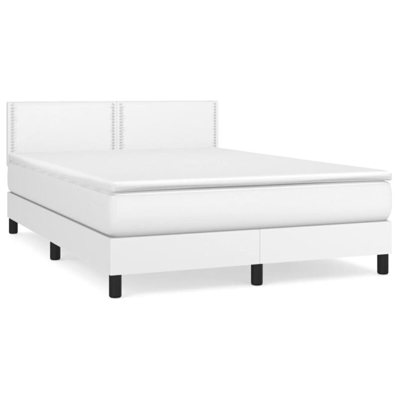 Lova su spyruoklėmis ir čiužiniu vidaXL 140×190 cm balta