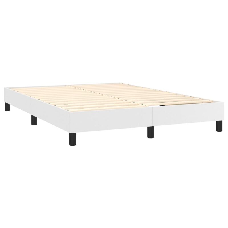 Balta lova vidaXL su spyruoklėmis ir čiužiniu 140x190 cm