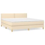 lovasuspyruoklemisirciuziniuvidaxlkremined5820reference belsilt Kreminė vidaXL lova 160×200 cm su spyruoklėmis ir čiužiniu