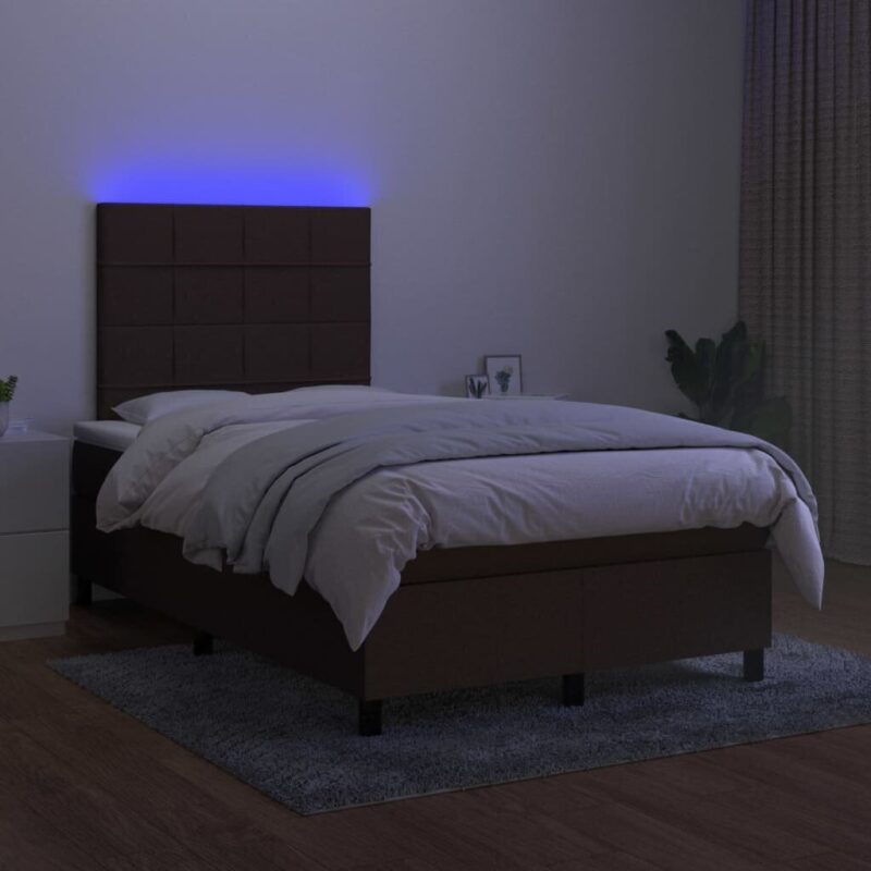Lova vidaXL, 120x200 cm, ruda - Image 3