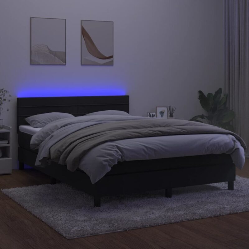 Lova vidaXL, juoda, 140x200cm - Image 3