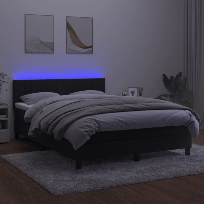 Lova vidaXL, juoda, 140x200cm - Image 3