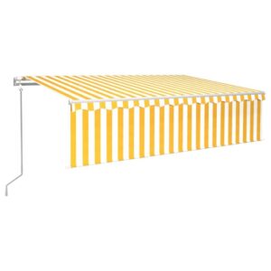 Markizė vidaXL 600x300cm su LED ir vėjo jutikliu geltonabalta