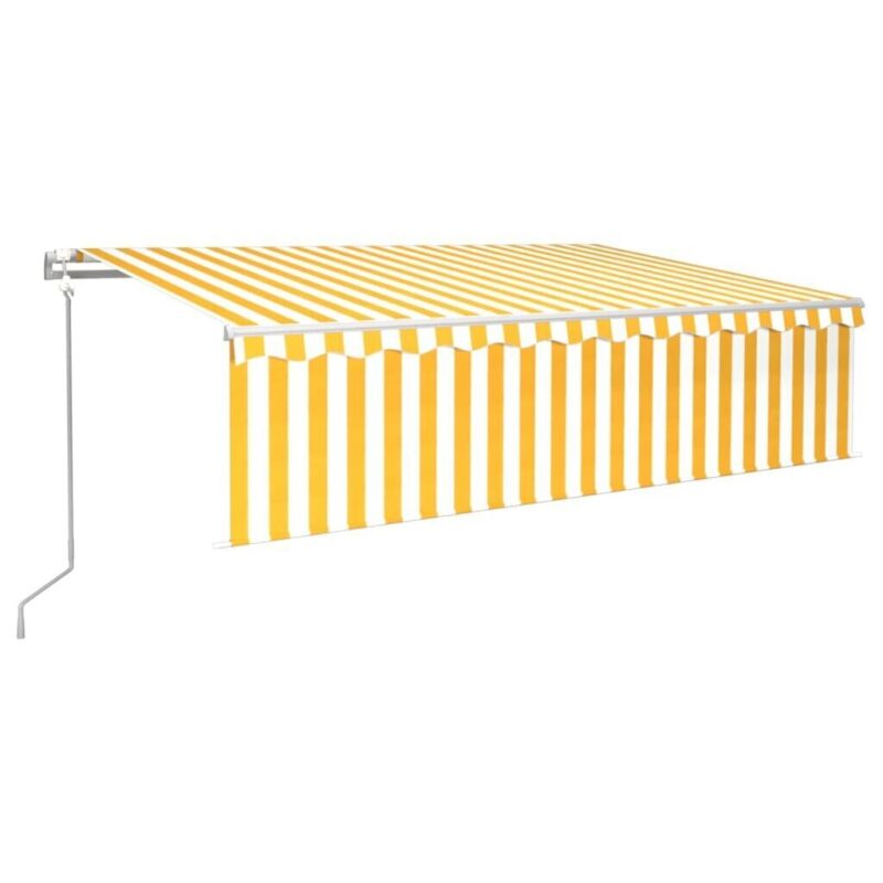 Markizė vidaXL 600x300cm su LED ir vėjo jutikliu geltonabalta