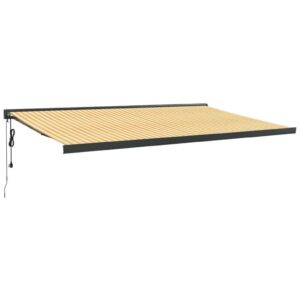 Ištraukiama markizė vidaXL 500×300 cm geltonabalta patvari ir stili