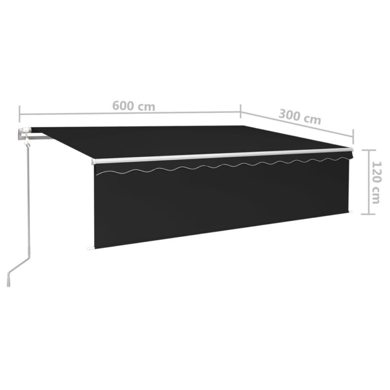 Markizė vidaXL 600×300 cm pilka  patvari ir reguliuojama