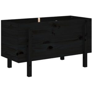 Medinis juodas lovelis 101x50x57 cm  patvarus ir erdvus