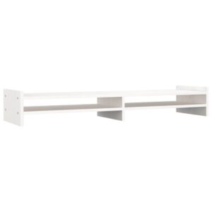 Monitoriaus laikiklis Monitoriaus stovas, Pušies medienos masyvas, 100x27x15cm, balta