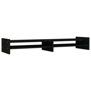 Monitoriaus laikiklis Monitoriaus stovas, Pušies medienos masyvas, 100x27x15cm, juoda