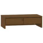 Monitoriaus laikiklis Monitoriaus stovas, Pušies medienos masyvas, 50x27x15cm, medaus ruda