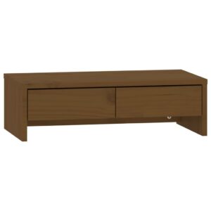 Monitoriaus laikiklis Monitoriaus stovas, Pušies medienos masyvas, 50x27x15cm, medaus ruda