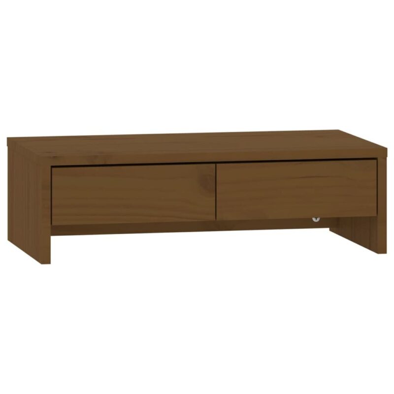 Monitoriaus laikiklis Monitoriaus stovas, Pušies medienos masyvas, 50x27x15cm, medaus ruda