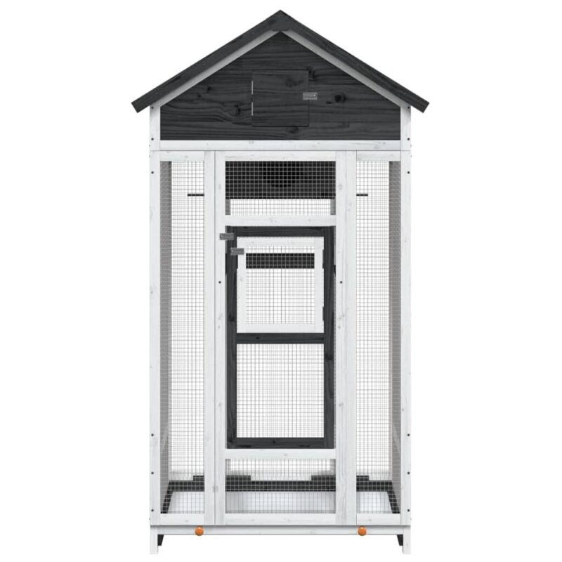 Namelis paukščiams vidaXL pilkas 91,5x53x170 cm – Belsi.lt