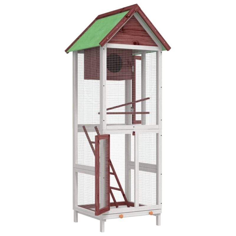 VidaXL rudas paukščių namelis 60x58,5x160 cm – saugus ir patvarus
