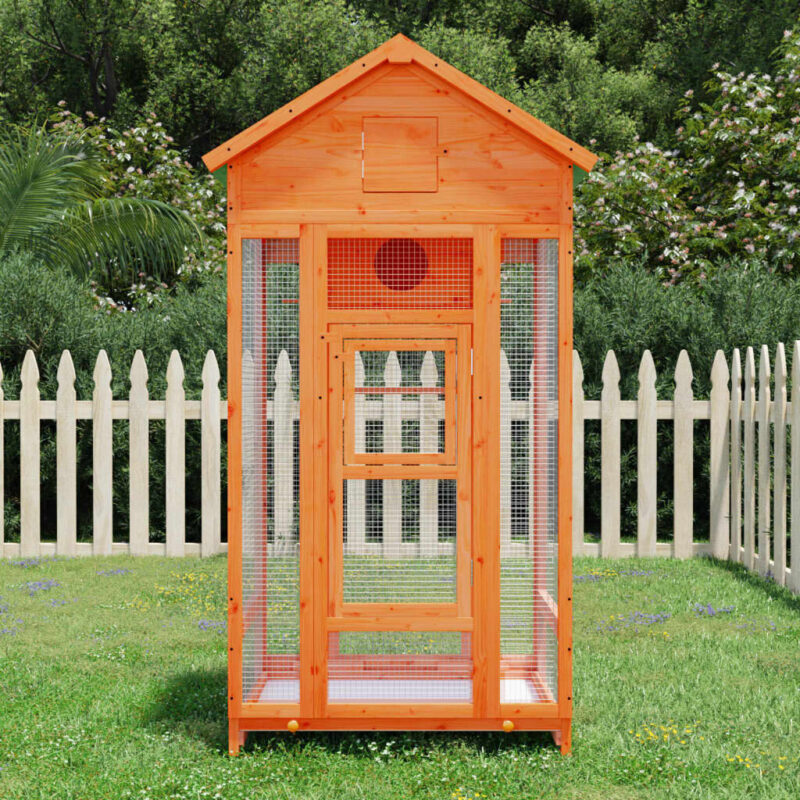 Paukščių namelis vidaXL 91,5x53x170cm, rudas – Belsi.lt