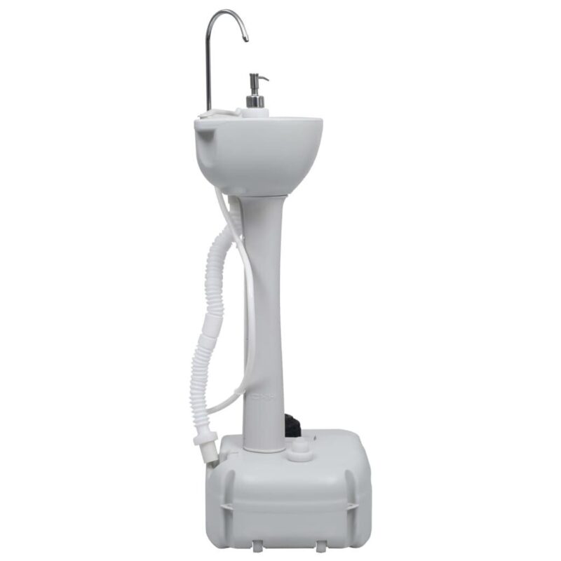 Nešiojamas pastatomas stovyklavimo praustuvas vidaXL, pilkas, 20 l - Image 3