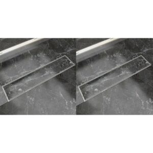 Pailgi nerūdijančio plieno dušo latakai 530x140mm 2vnt