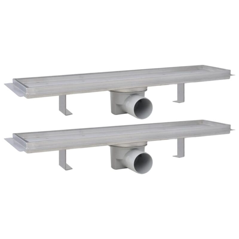 Pailgi nerūdijančio plieno dušo latakai 530x140mm 2vnt
