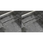 Pailgi dušo latakai 2vnt 630x140mm nerūdijantis plienas