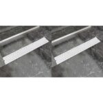 Pailgi dušo latakai 730x140 mm 2 vnt   nerūdijantis plienas