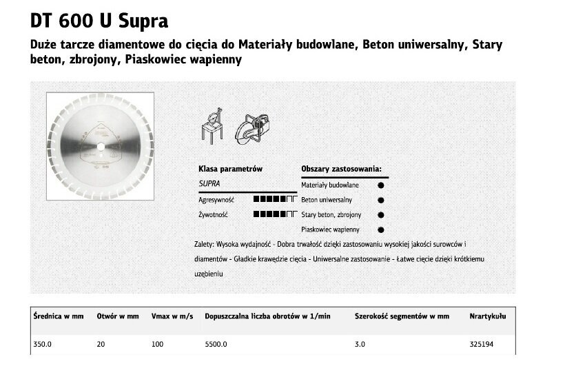 pjovimodiskasklingspordt600u09925kainareference belsilt Pjovimo diskas Klingspor DT600U kokybiškas pasirinkimas